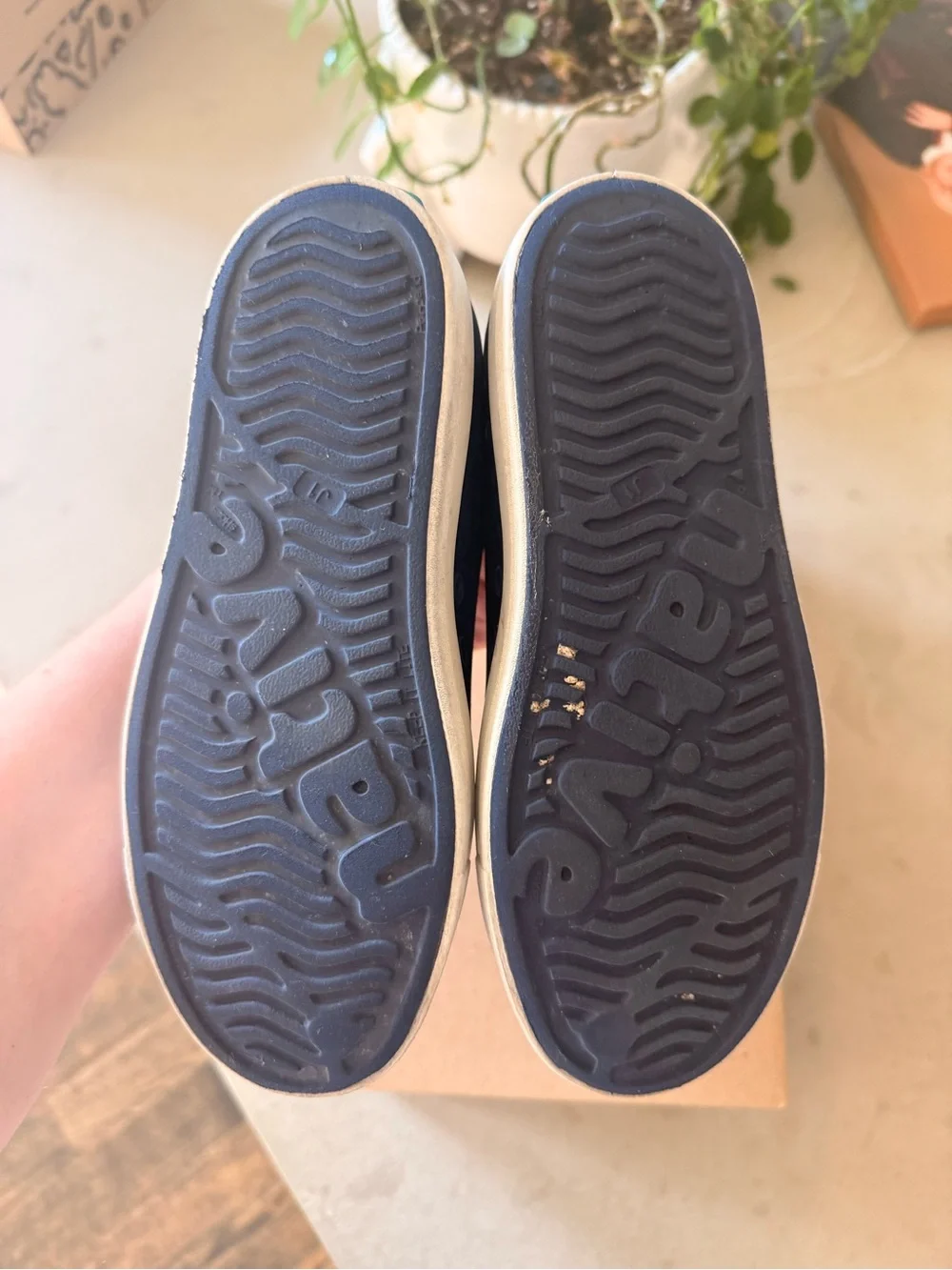 Native Jefferson Kids Water Shoes in Regatta Blue and Shell White